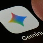 Google Gemini AI app icon on a smartphone screen