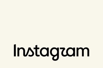 Instagram's new wordmark logo displayed on a smartphone screen