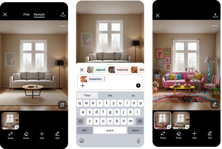 Pinterest Restyle Feature: AI Room Design in Beta