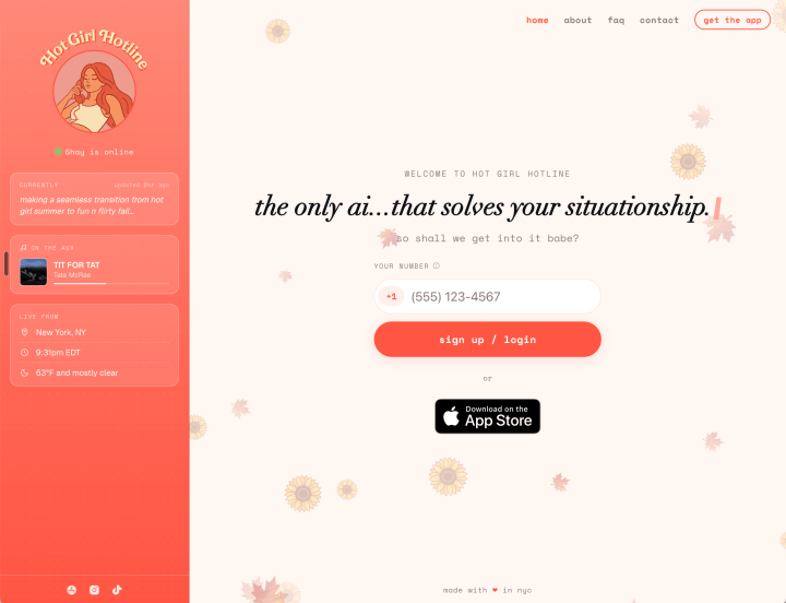 Hot Girl Hotline: AI Dating Advice for Young Women